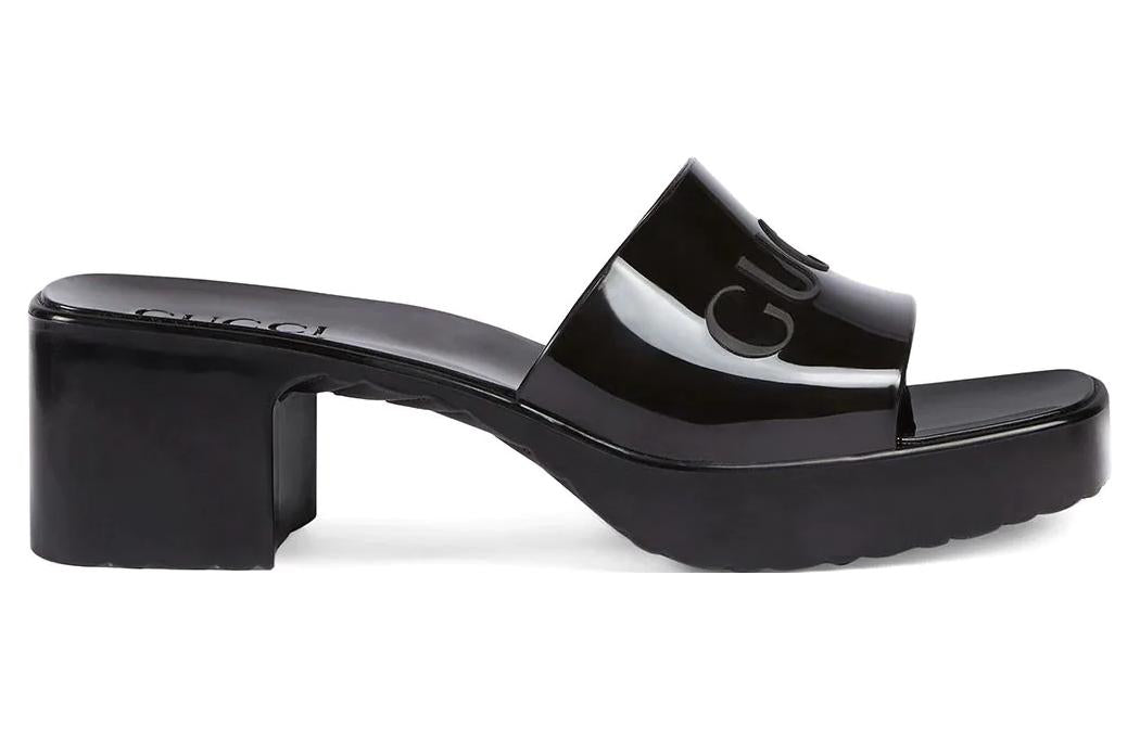 (WMNS) حذاء غوتشي المطاطي الأسود 624730-J8700-1000