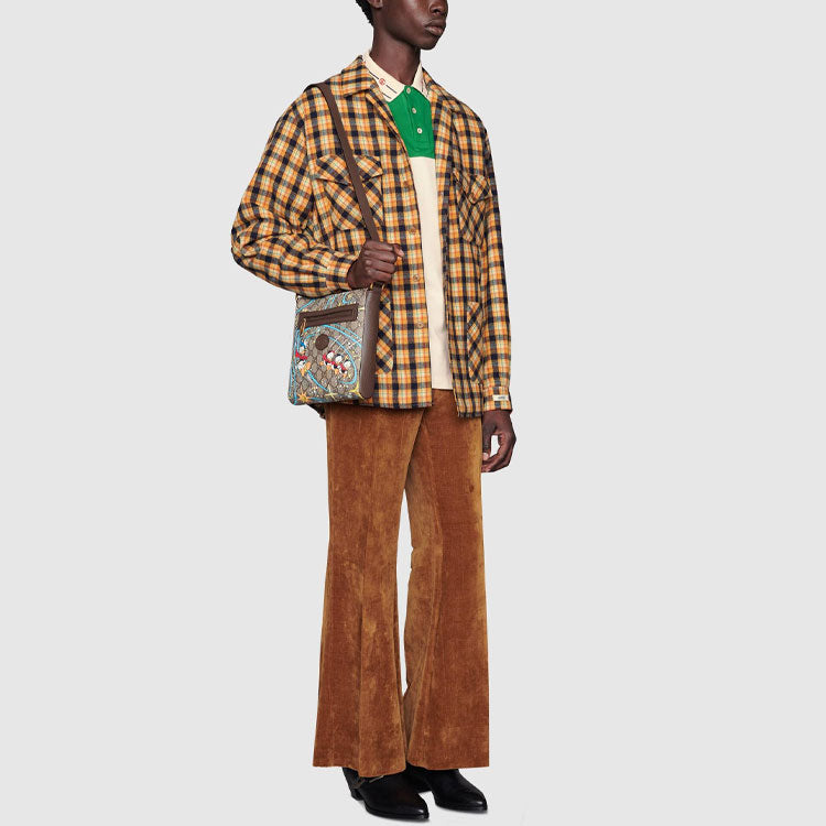 Gucci x Disney Crossover SS21 Plaid Long Sleeves Shirt Yellow 638805-ZAGG6-7029