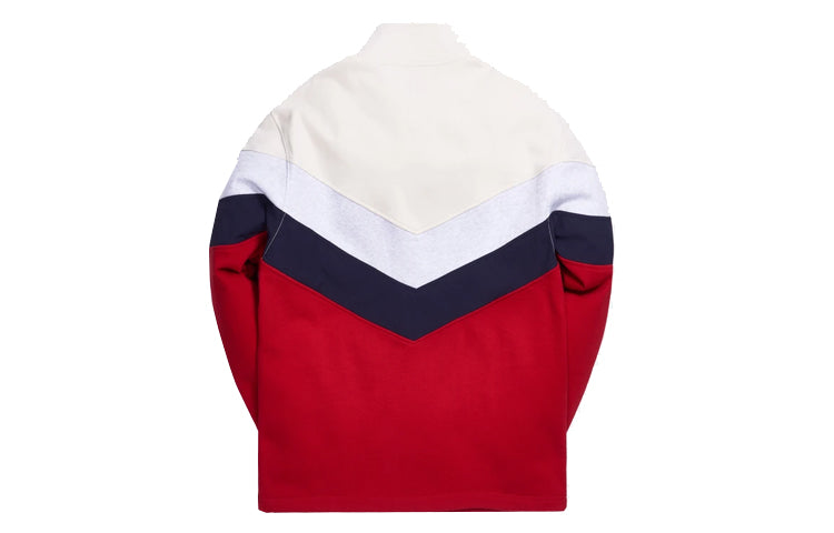 KITH Track Line Quarter-Zip Pullover Colorblock Red KH2400-110