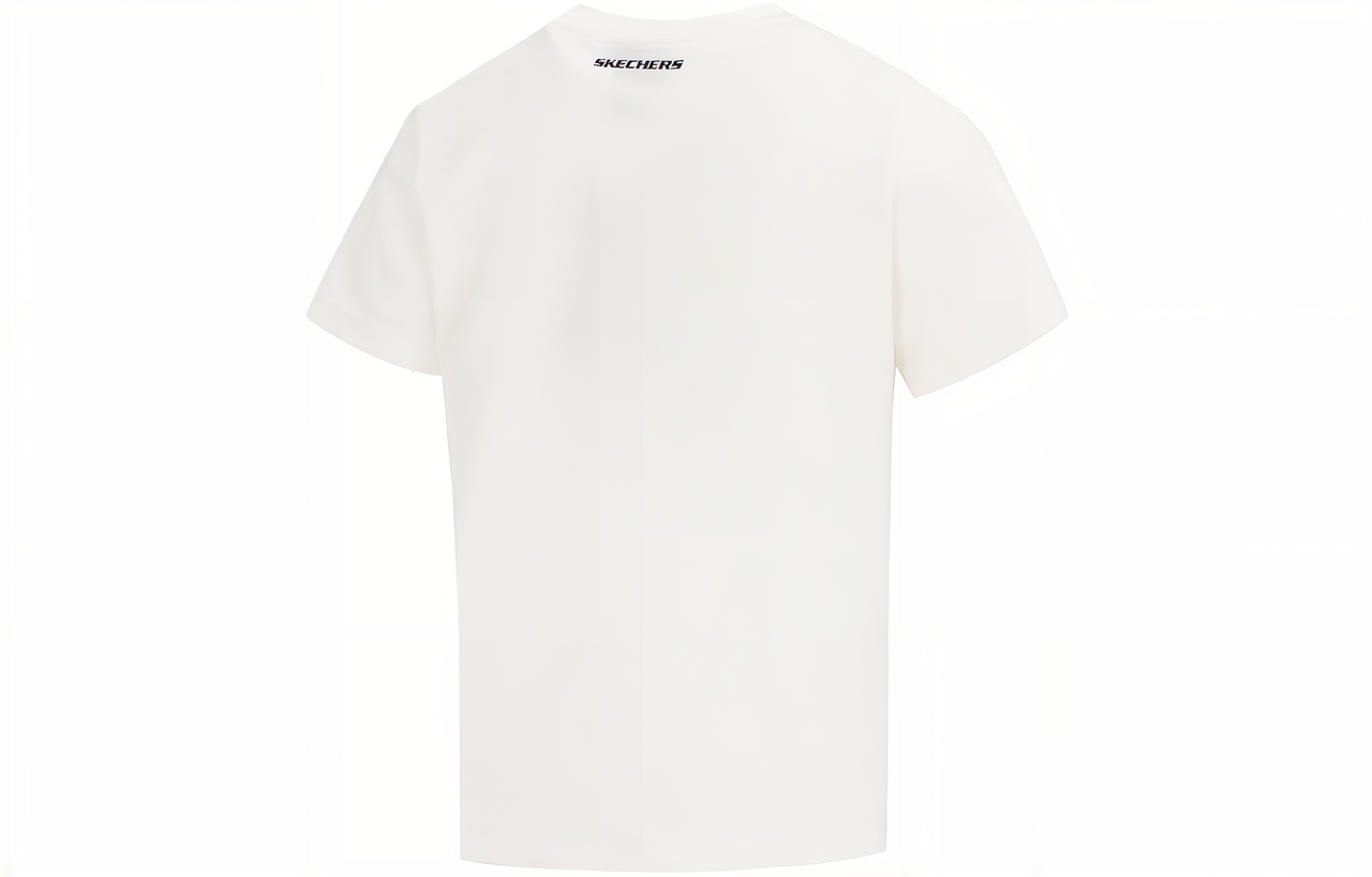 (WMNS) Skechers Casual Short Sleeve Tee 'White Red' L323W003-0074