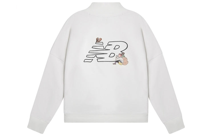 (WMNS) New Balance x JHI Logo Printed Pullover Asia Sizing 'White Black' NCA89012-IV
