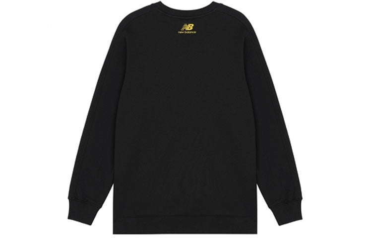 New Balance Logo Printing Sports Round Neck Pullover Black AMT14319-BK