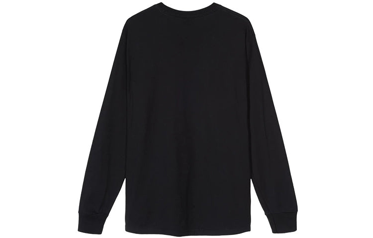 Men's Stussy Long Sleeve Stock Large Logo Printing Long Sleeves Black 1994496BLAC
