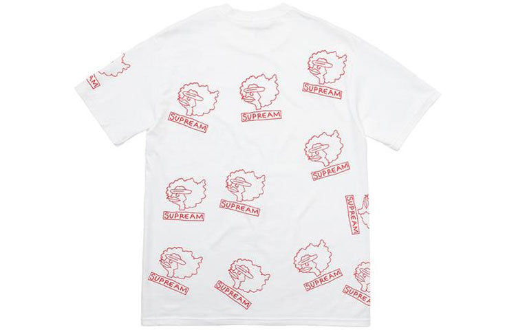 Supreme FW17 Gonz Heads Tee White Sausage Mouth Cartoon Short Sleeve Unisex SS18-0280