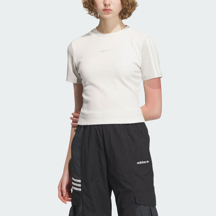 (WMNS) adidas originals Crop Tee 'White' IU4847