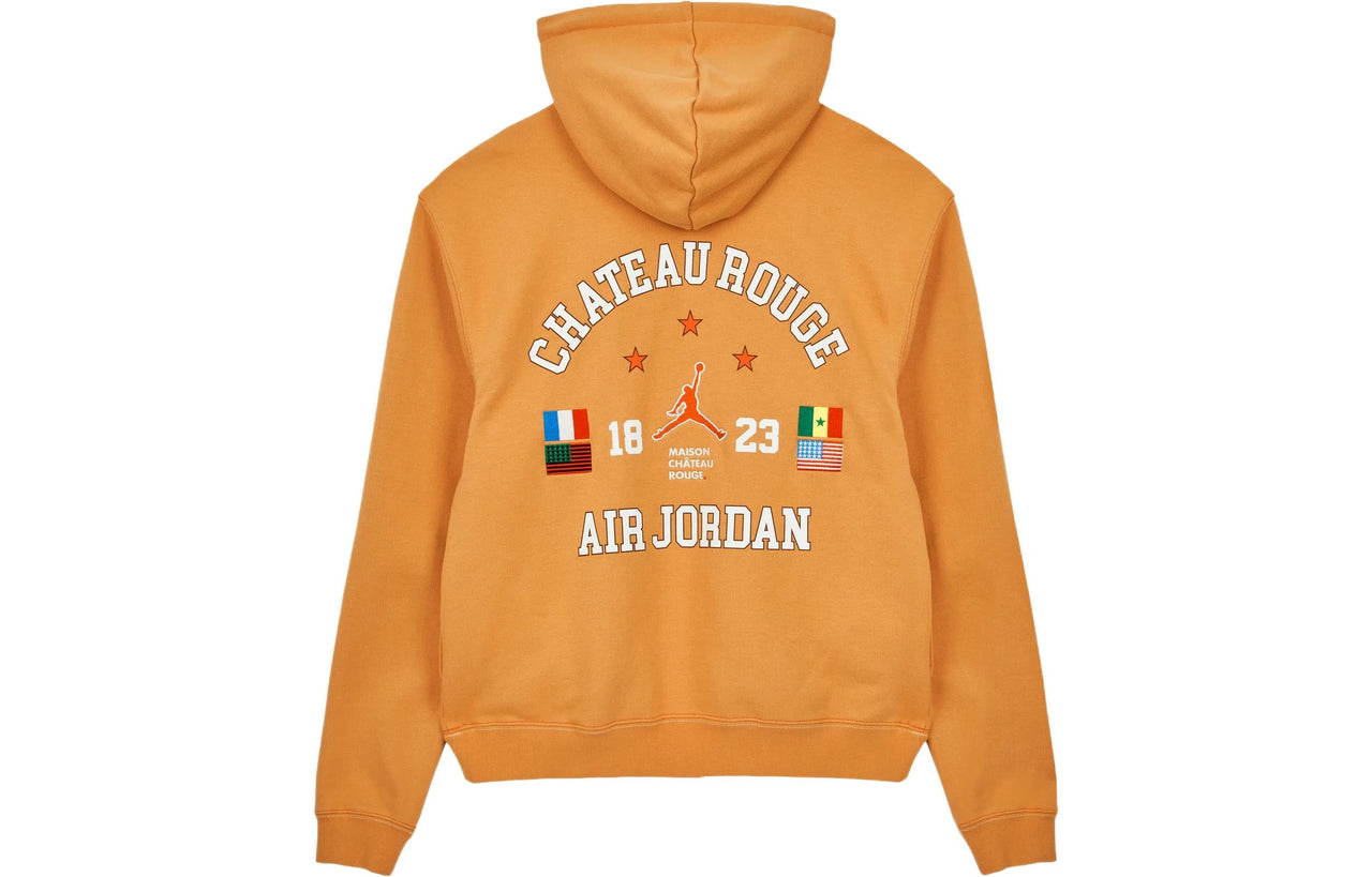 Air Jordan x Maison Chateau Rouge Pattern Printing Crossover Hoodie 'Orange' DJ9772-839
