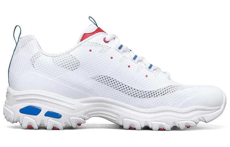Skechers D'Lites 1.0 Low-Top Running Shoes White/Blue/Red 888014-WBRD
