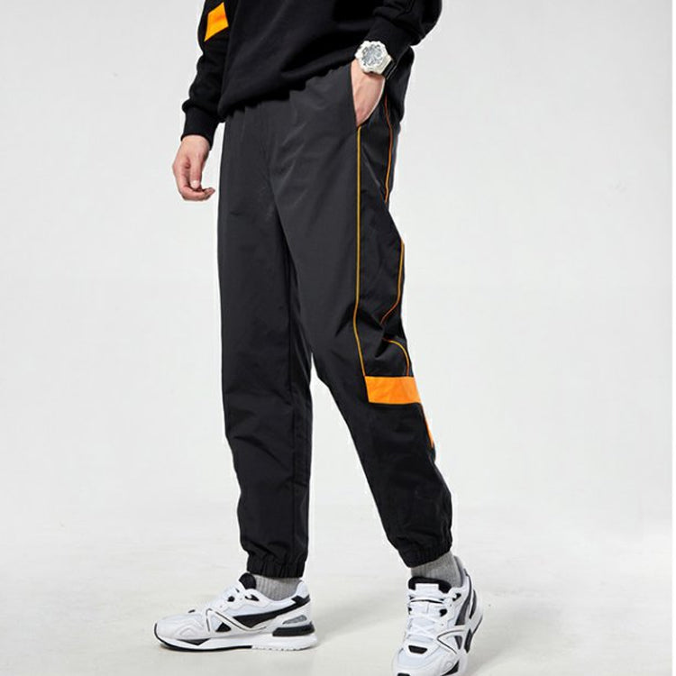 New Balance Logo Print Pants 'Black Orange' AMP11328-BK
