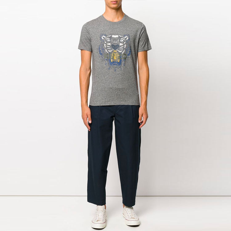 Men's KENZO Printing Pattern Short Sleeve Gray F765TS0504YC-98