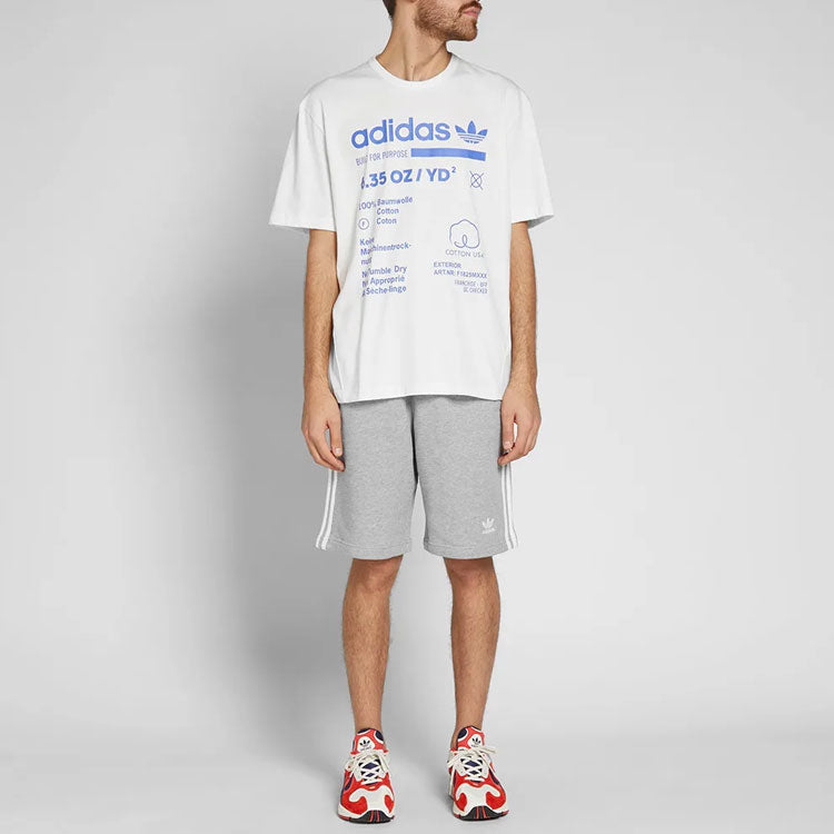 adidas originals Kaval Alphabet Printing Short Sleeve White DM1485