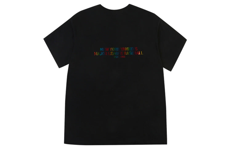MLB New York Yankees NY Series Multi-Color Alphabet Printing Short Sleeve Unisex Black 31TSR4031-50L