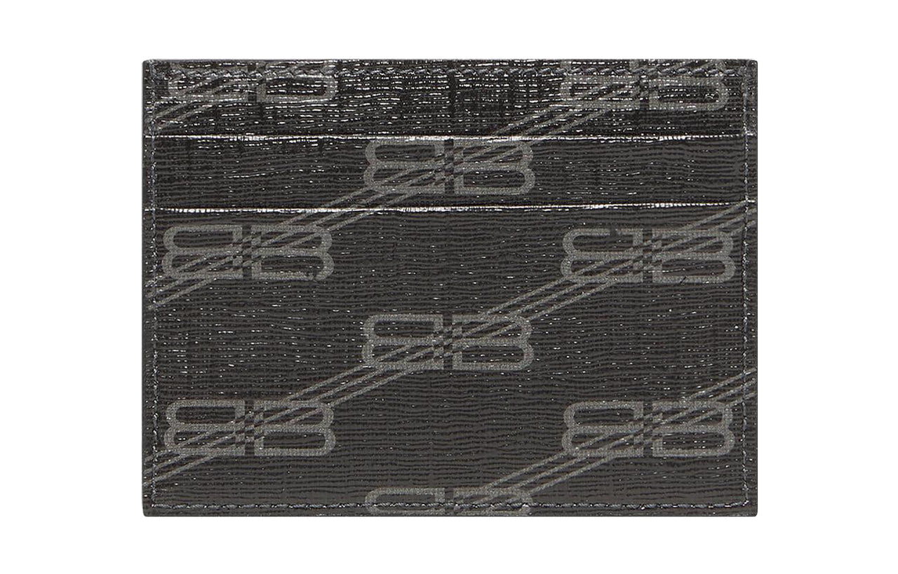 Balenciaga Signature Card Holder Bb Monogram Coated Canvas 'Black' 594309210D81061