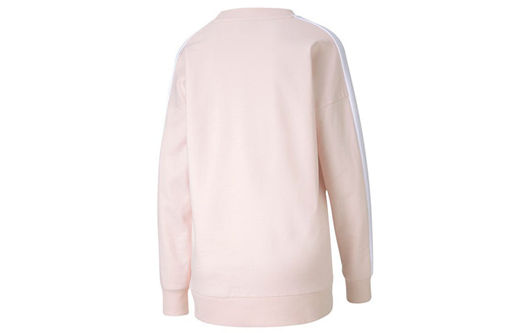 (WMNS) PUMA Casual Sports Colorblock Round Neck Pullover Pink Red 595932-17