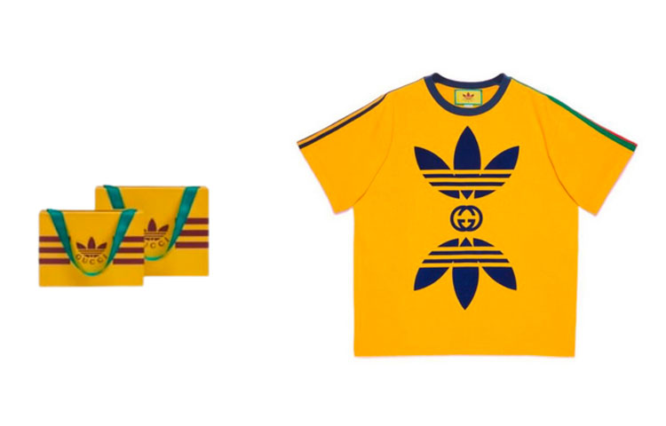 Gucci x adidas Cotton Jersey T-Shirt 'Yellow' 691636-XJEKR-7219