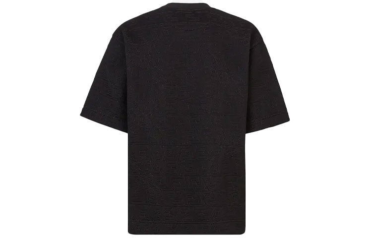 Men's FENDI FW21 Rubber Round Neck Short Sleeve Black T-Shirt FY1065AGADF0QA1