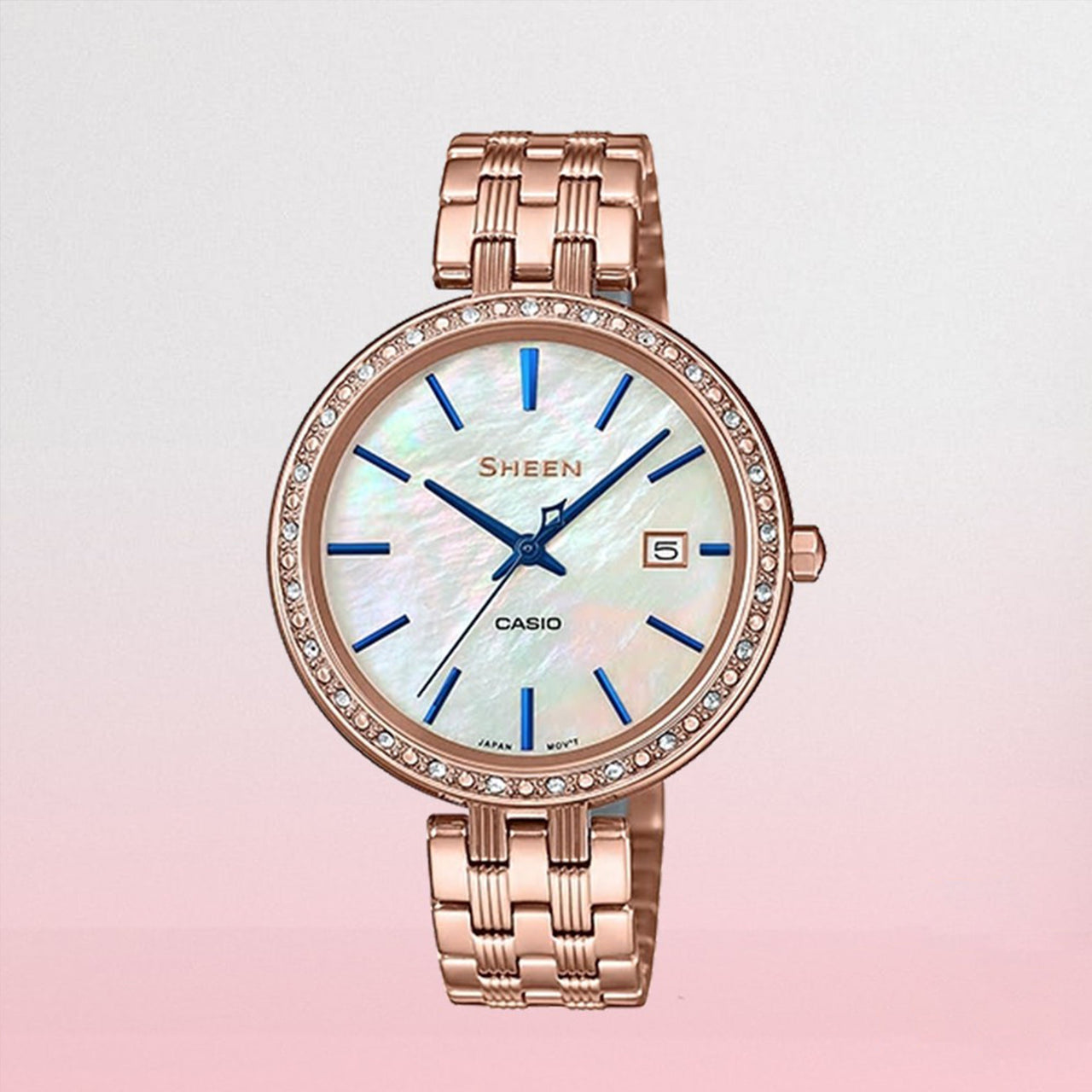 CASIO SHEENSeries es Rose-Golden White Analog SHE-4052PG-2A