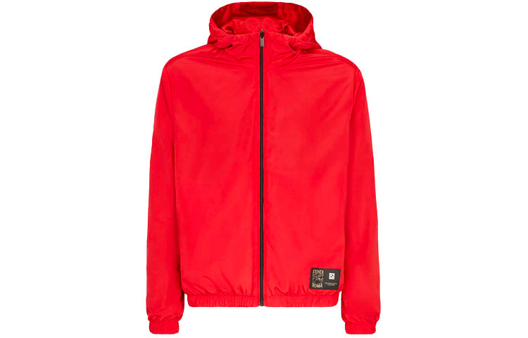 Men's FENDI SS21 High-tech Mesh Cloth Windbreaker Red FAA805A52AF1DOO