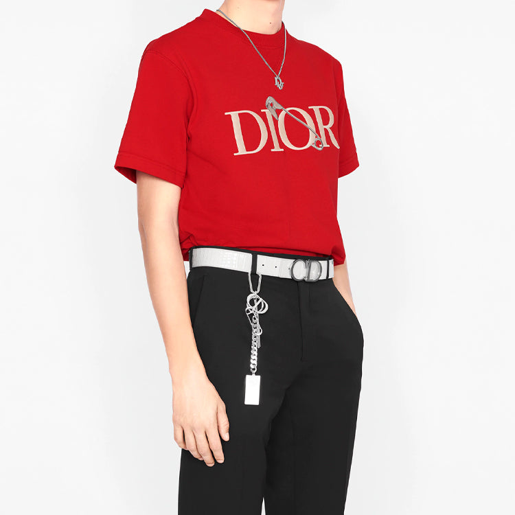 DIOR And Judy Blame Paper Clip Embroidered M Red 043J625B0554-C381