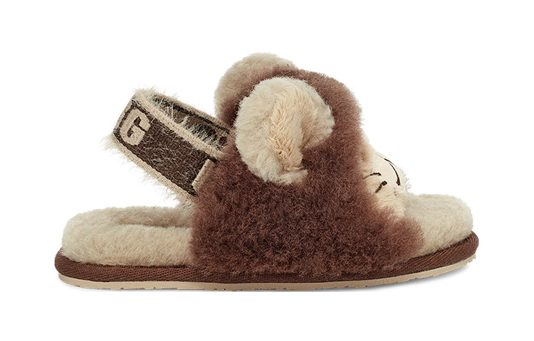 (TD) UGG Fluff Yeah Slide Lion Stuffie 'Sand Chocolate' 1127712T-SCLT