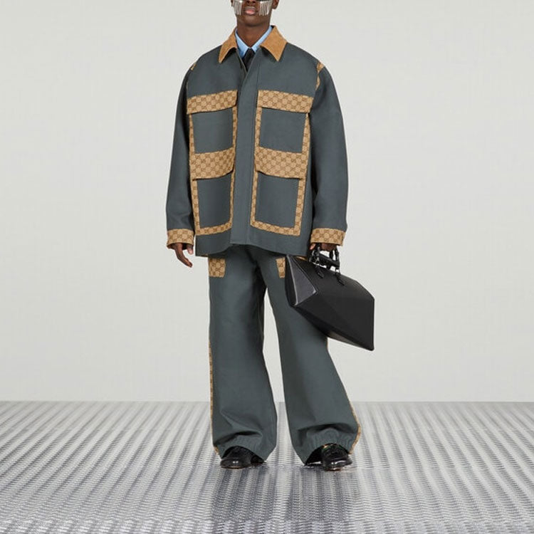 Gucci Cotton Canvas GG Supreme Jacket 'Dark Grey Beige' 742854-XDCEY-1168
