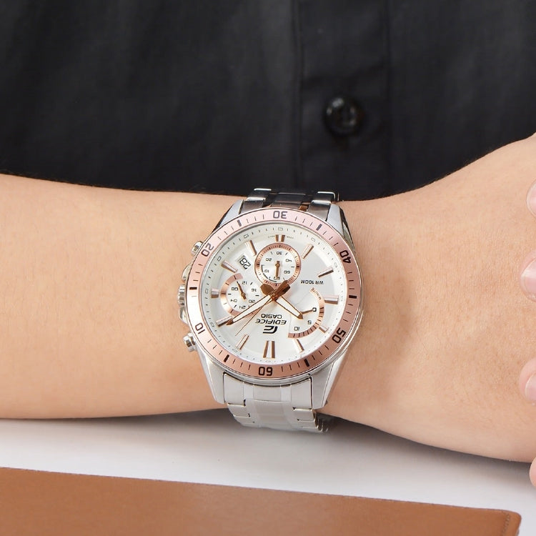CASIO EDIFICE Men's White Dial Mens White Analog EFR-552D-7A