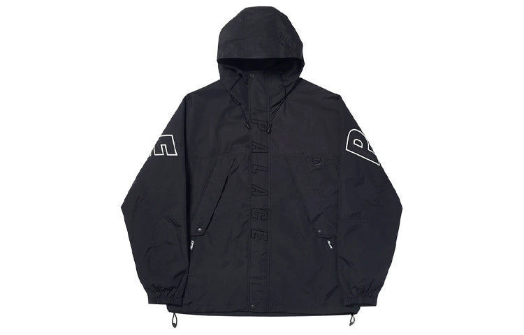 PALACE Volume Jacket Contrasting Colors Back Alphabet Printing Hooded Jacket Unisex Black P18JK068