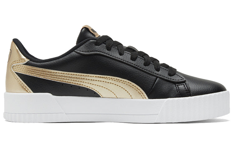 (WMNS) PUMA Carina Crew Metallic 'Black White Gold' 368879-02
