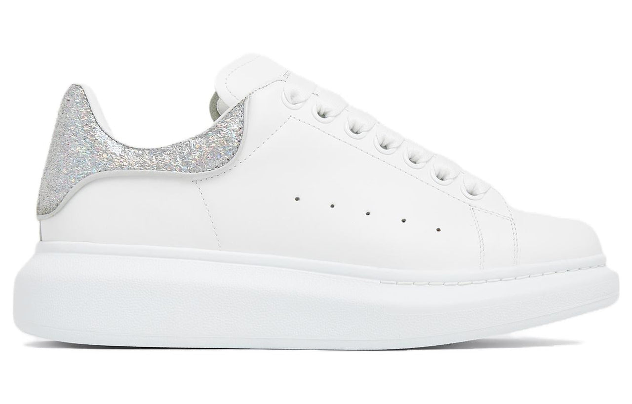 (WMNS) Alexander McQueen Oversized Sneaker 'White Silver Glitter' 718239WIDJ48813