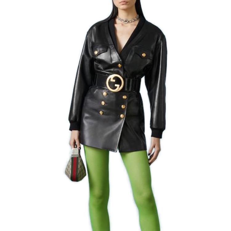 (WMNS) Gucci Leather Skirt 'Black' 746790-XN336-1000