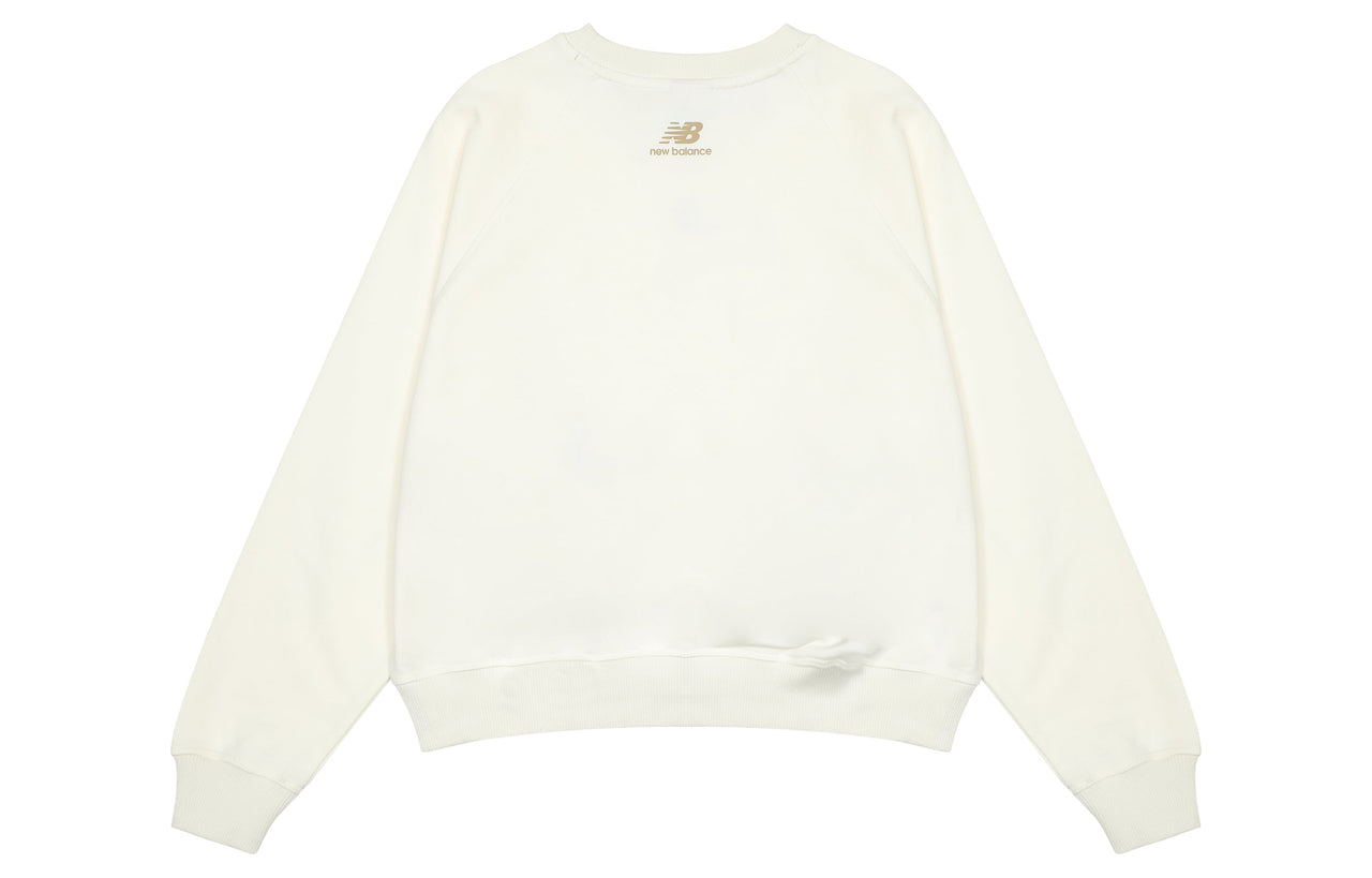 (WMNS) New Balance Casual Pocket Sweatshirt Asia Sizing 'White Brown' AWT23320-CIC