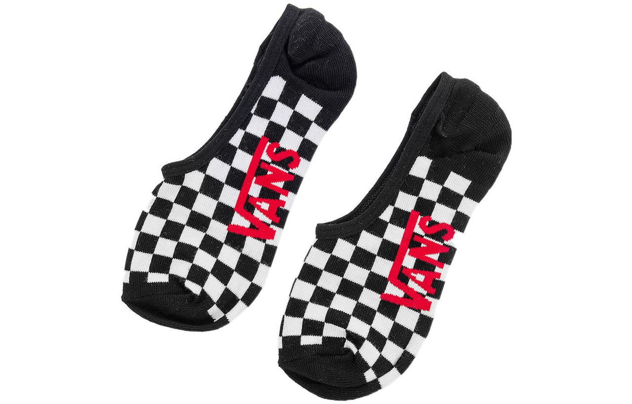 Vans Checkerboard Super No Show Socks 'White Black' VN0001O27051