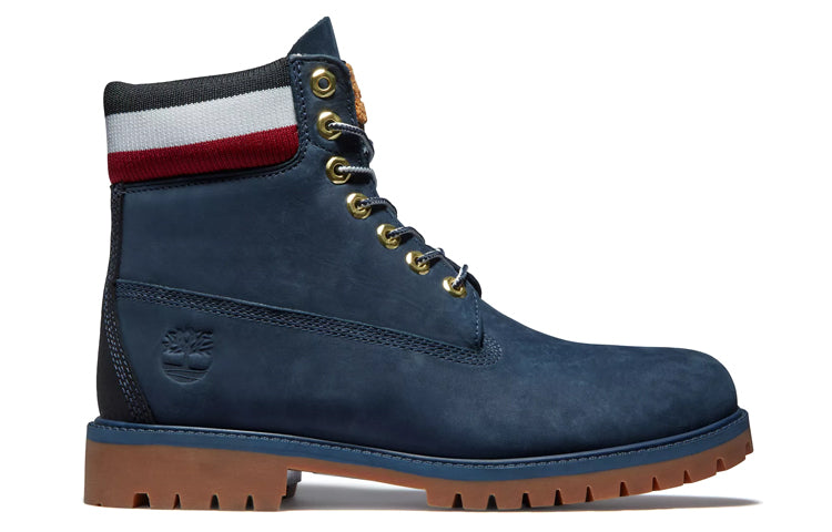 Timberland 6 Inch Heritage Cupsole Boots 'Navy Nubuck with Red' A2M59019