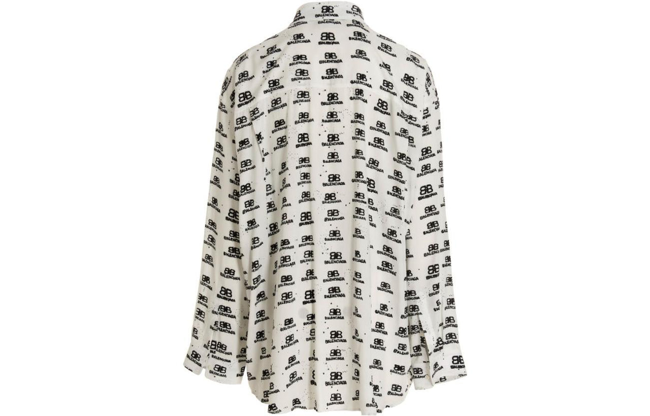 Balenciaga BB Icon Poplin Shirt 'White Black' 733755TNL889040