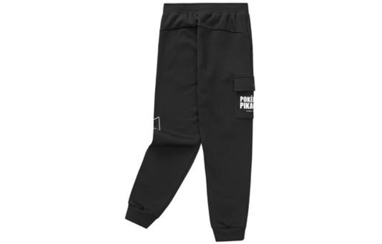 (GS) Skechers x Pokmon Elastic Waist Casual Knitted Pants 'Black White' L422B050