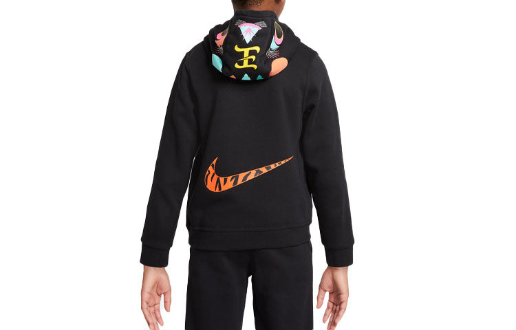 (GS) Nike CNY Chinese New Year's Edition Fleece Cushion Stay Warm Sports Shoes للأولاد باللون الأسود DQ9133-010