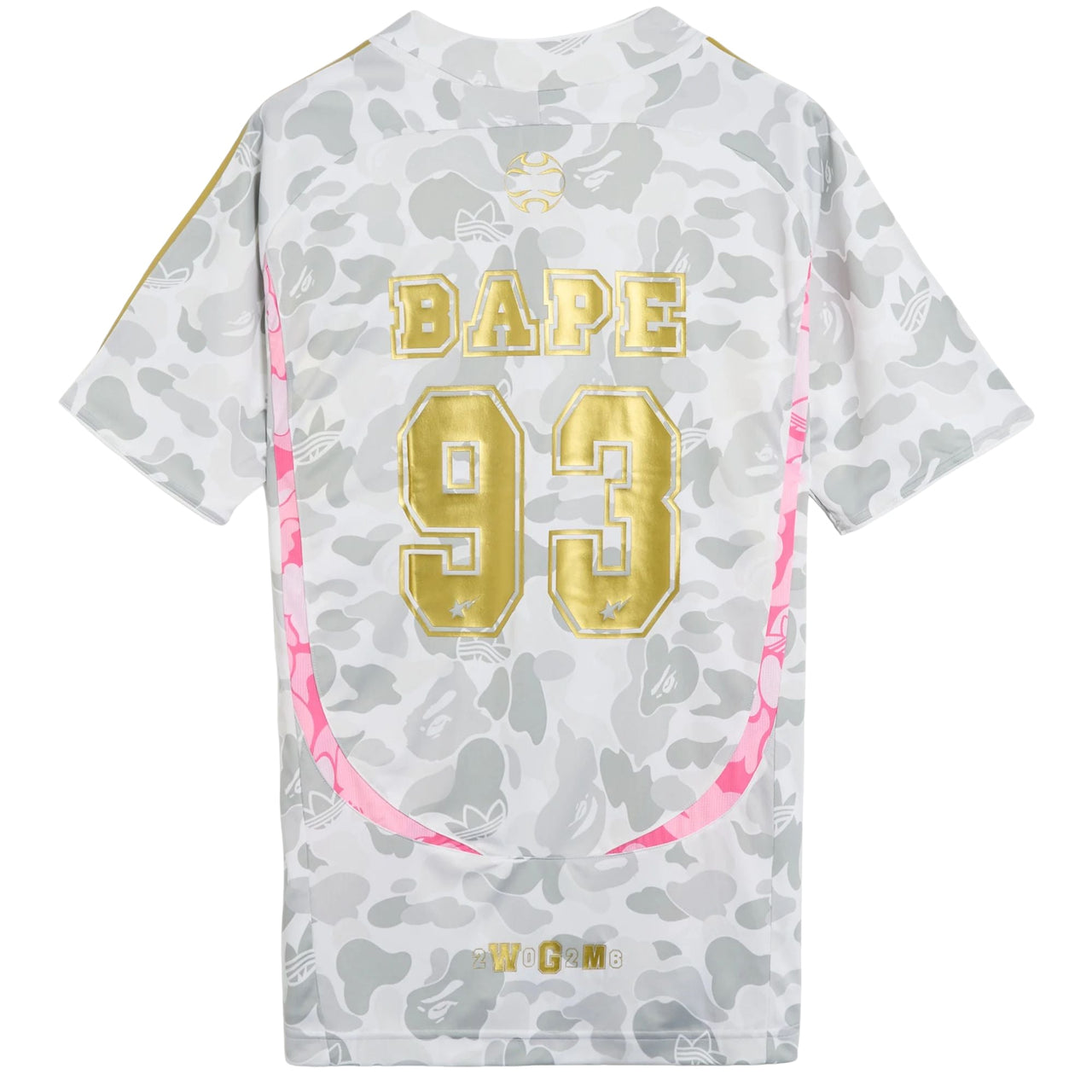 adidas x BAPE Teamgeist T-Shirt Asia Sizing 'White Grey Multi Color' KU5996