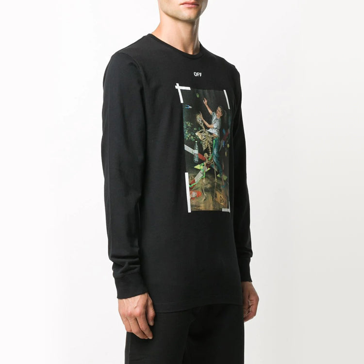 Off-White Painting Printing Long Sleeves Black OMAB001F20FAB0101001
