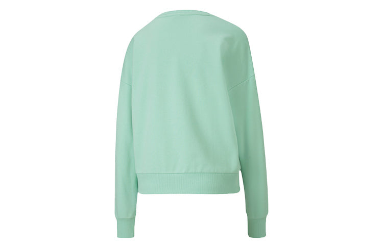 (WMNS) PUMA Printing Round-neck Sweatshirt Green 597405-94