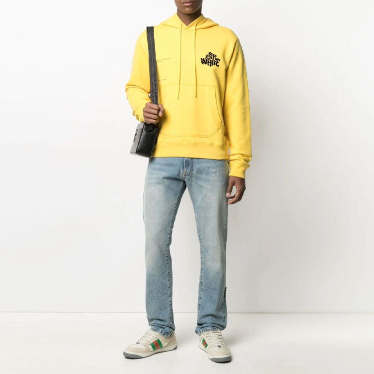 Off-White SS21 Casual Alphabet Printing Loose Fit Yellow OMBB074S21FLE0041910