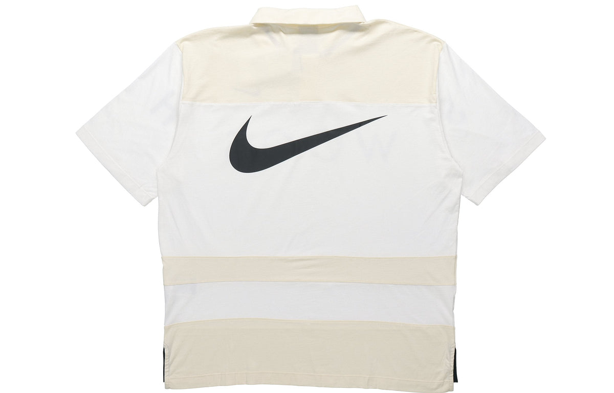 Nike Sportswear Swoosh Logo Printing Contrasting Colors Loose Polo Shirt White DJ5370-110