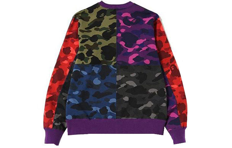 A BATHING APE BAPE SS19 Mix Camo Shark Crazy Wide Crewneck 'Multicolor' 1F30-113-006