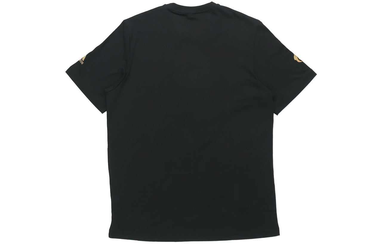 adidas Metallic Rose Printing Basketball Sports Short Sleeve Black GK6583