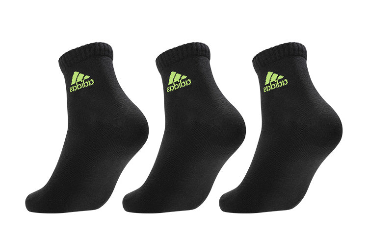 adidas pure basketball socks 3 pairs 'Black Green' MF0030