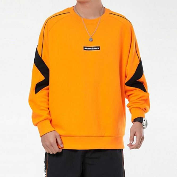 New Balance Men's New Balance Athleisure Casual Sports Contrasting Colors Round Neck Pullover Yellow AMT11326-PKN
