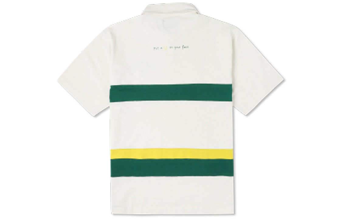 Converse Colorblock Logo Polo Shirt 'White Green' 10024880-286
