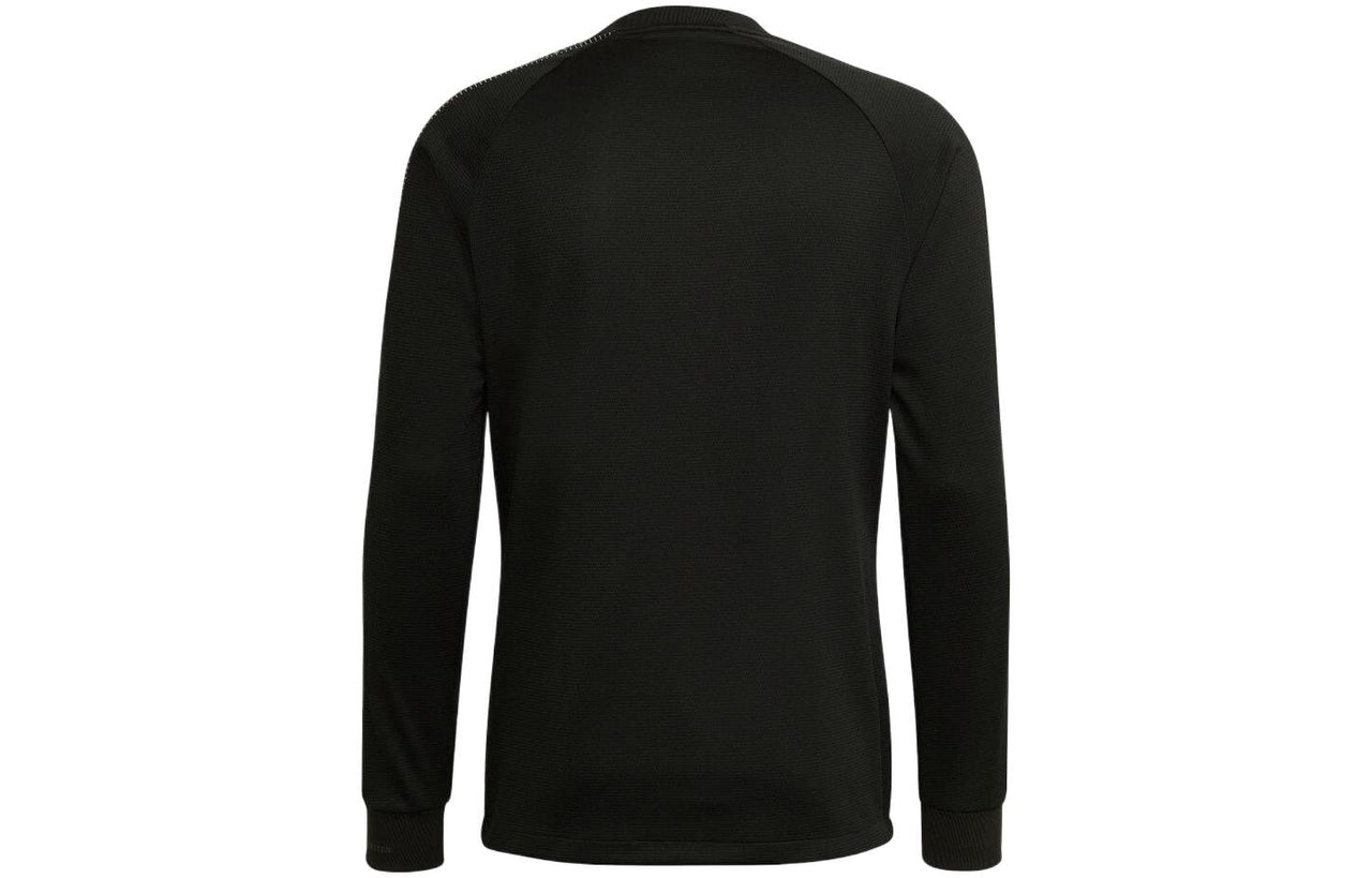 Men's adidas Stripe Round Neck Long Sleeves Black T-Shirt HG7747