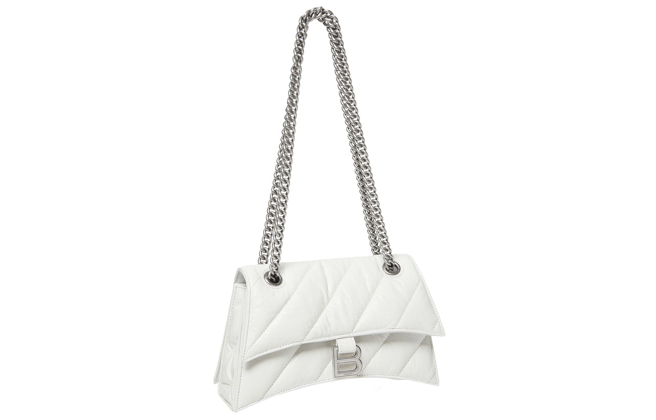(WMNS) Balenciaga Crush Small Chain Bag Quilted 'Optic White' 716351210J09001