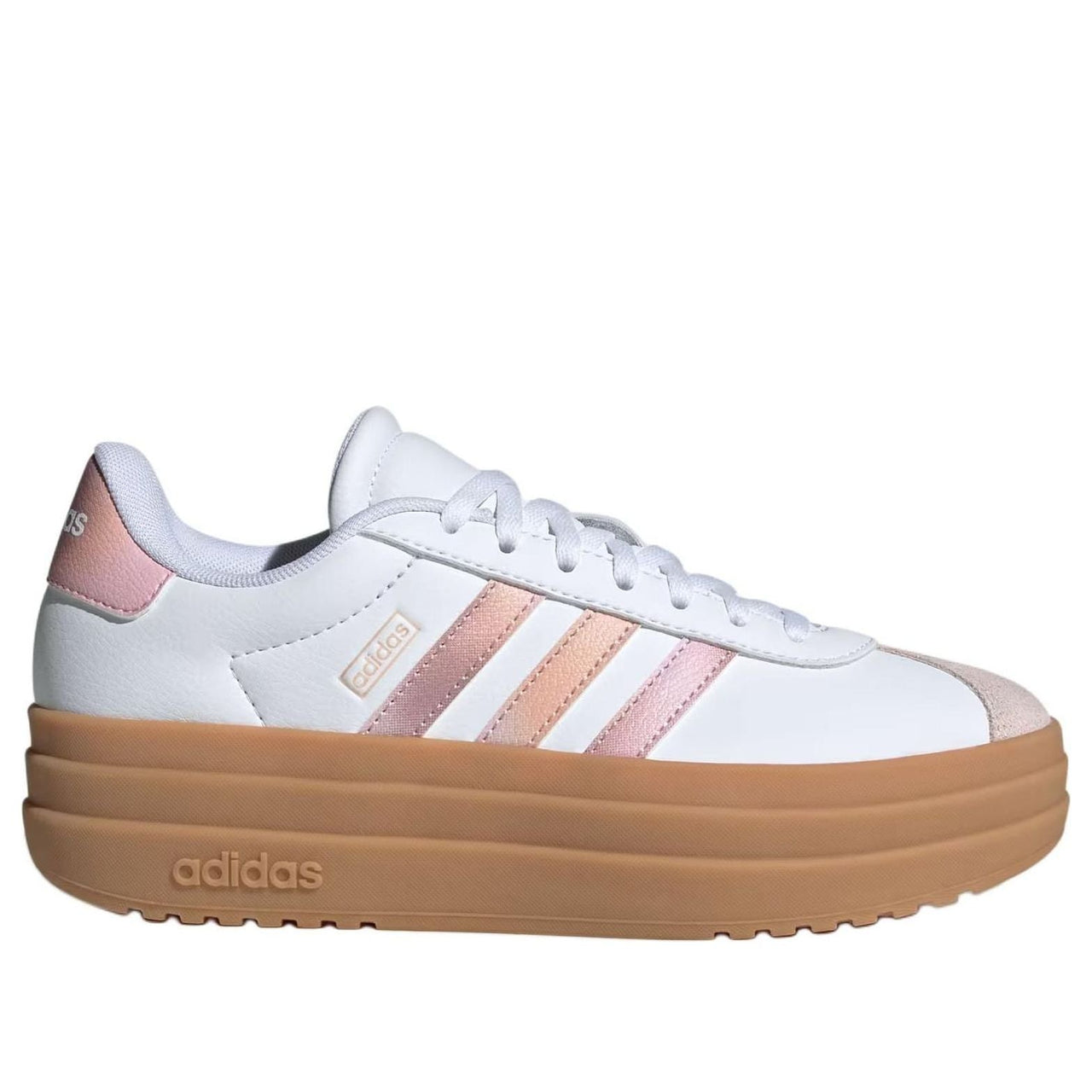 (GS) adidas VL Court Bold J 'White Powder Coral Gum' JS0871