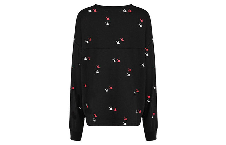 McQ Alexander McQueen Swallow Printing Casual Long Sleeves Black 545521-RMJ38-1000