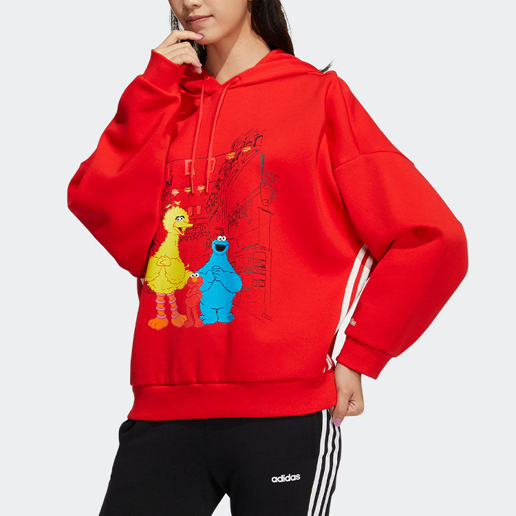 (WMNS) adidas NEO 2022 spring CNY Sesame Street knitted hoodies 'Red' HD7278